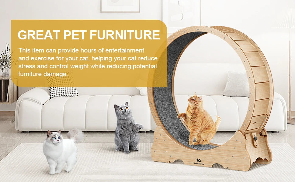 Cat Exercise Wheel with Carpeted Runway,